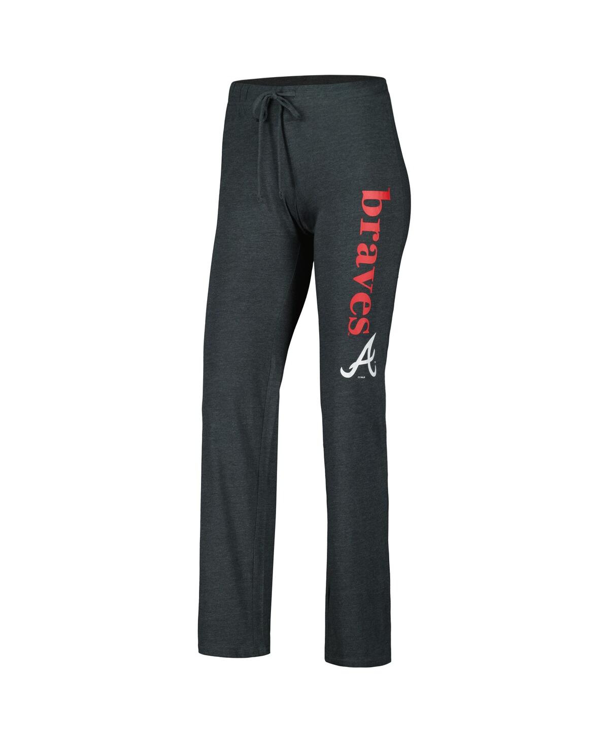 Shop Concepts Sport Women's  Charcoal, Navy Atlanta Braves Meter Muscle Tank And Pants Sleep Set In Charcoal,navy