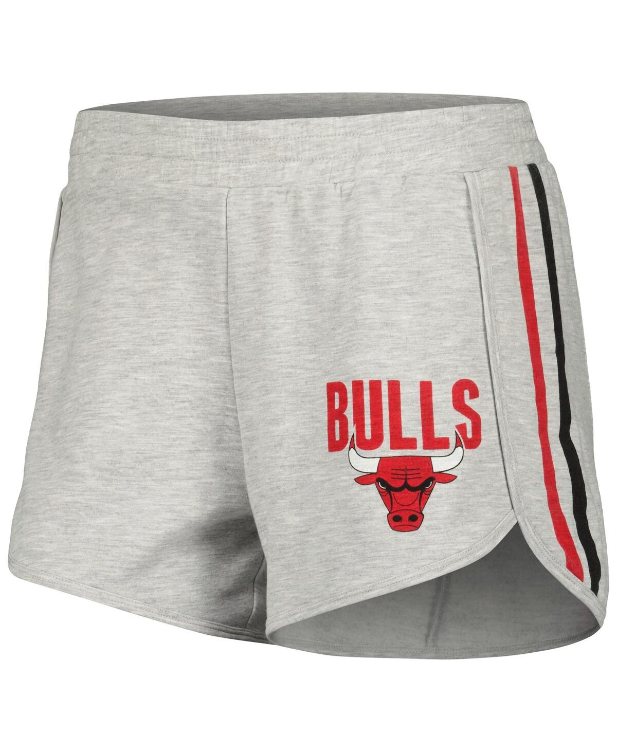 Shop Concepts Sport Women's  Gray Chicago Bulls Cedar Long Sleeve T-shirt And Shorts Sleep Set