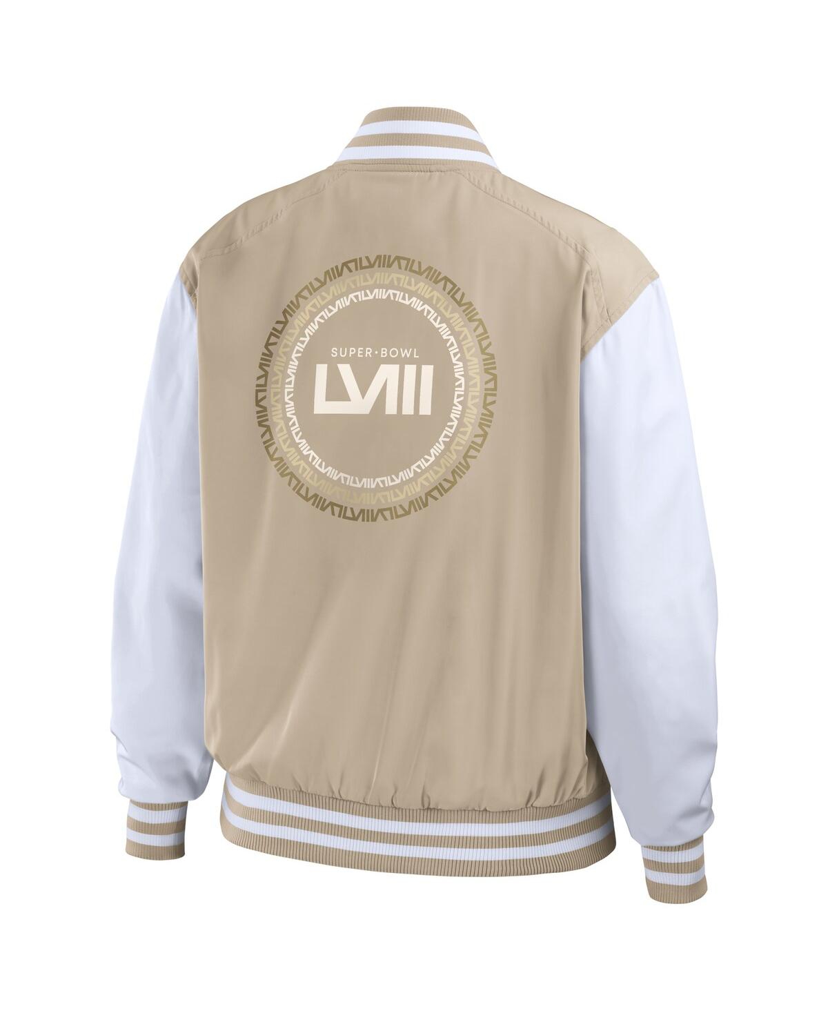 Wear By Erin Andrews Women's  Tan Super Bowl Lviii Tonal Full-zip Jacket In Tan