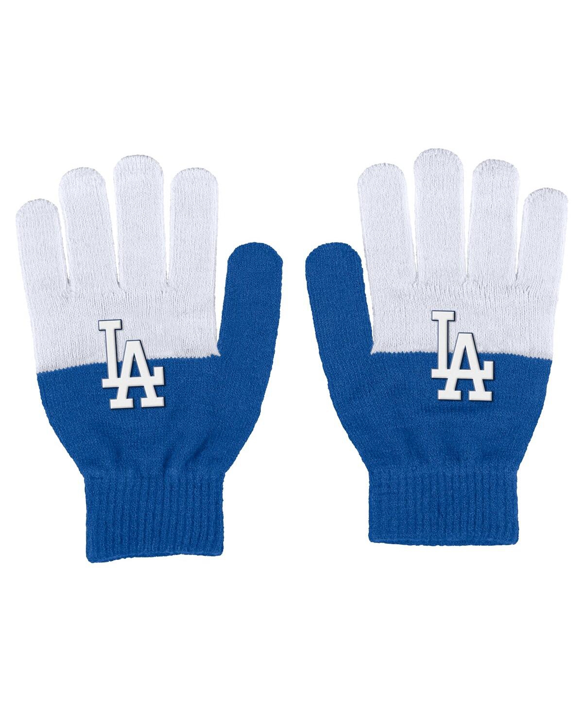 Wear By Erin Andrews Women's  Los Angeles Dodgers Color-block Gloves In White,blue