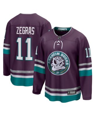 Men's Fanatics Trevor Zegras Purple Anaheim Ducks 30th Anniversary