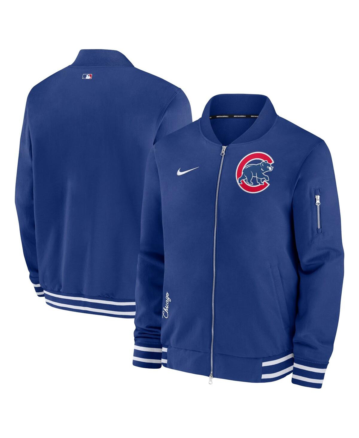 Men's Nike Royal Chicago Cubs Authentic Collection Full-Zip Bomber Jacket - Royal