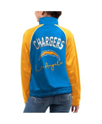 Women's Powder Blue Los Angeles Chargers Showup Fashion Dolman Full-Zip Track Jacket