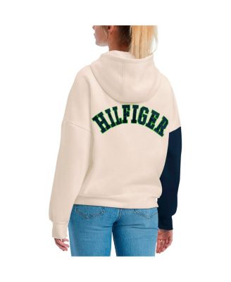 Women's Cream, Navy Seattle Seahawks Harriet Pullover Hoodie