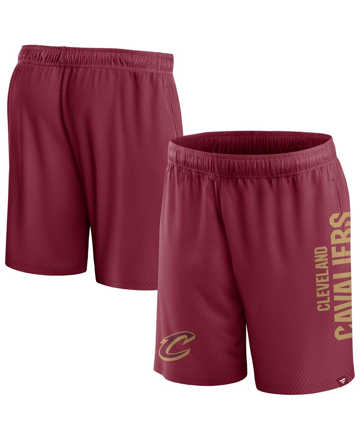 Fanatics Men's  Wine Cleveland Cavaliers Post Up Mesh Shorts