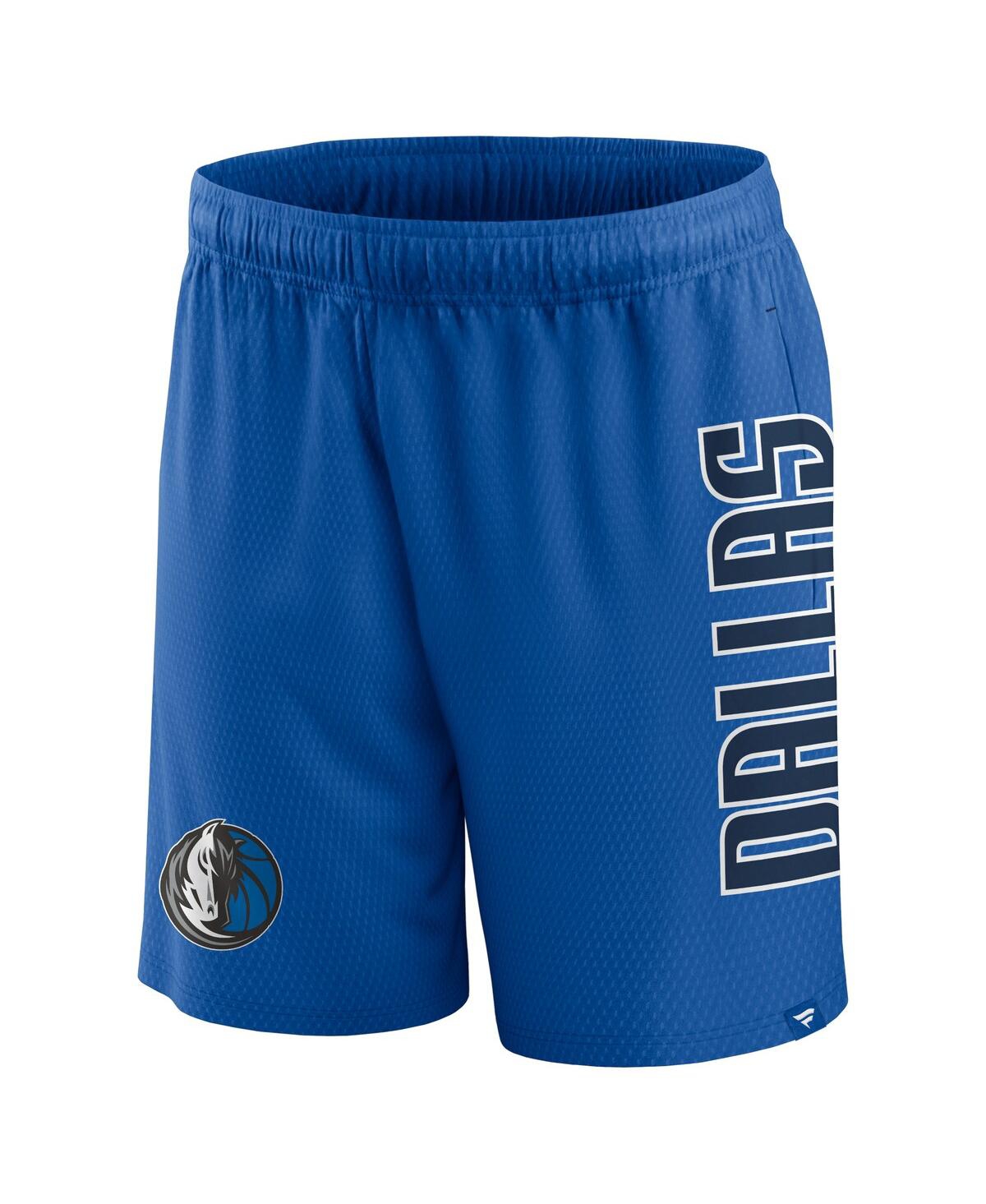 Shop Fanatics Men's  Blue Dallas Mavericks Post Up Mesh Shorts