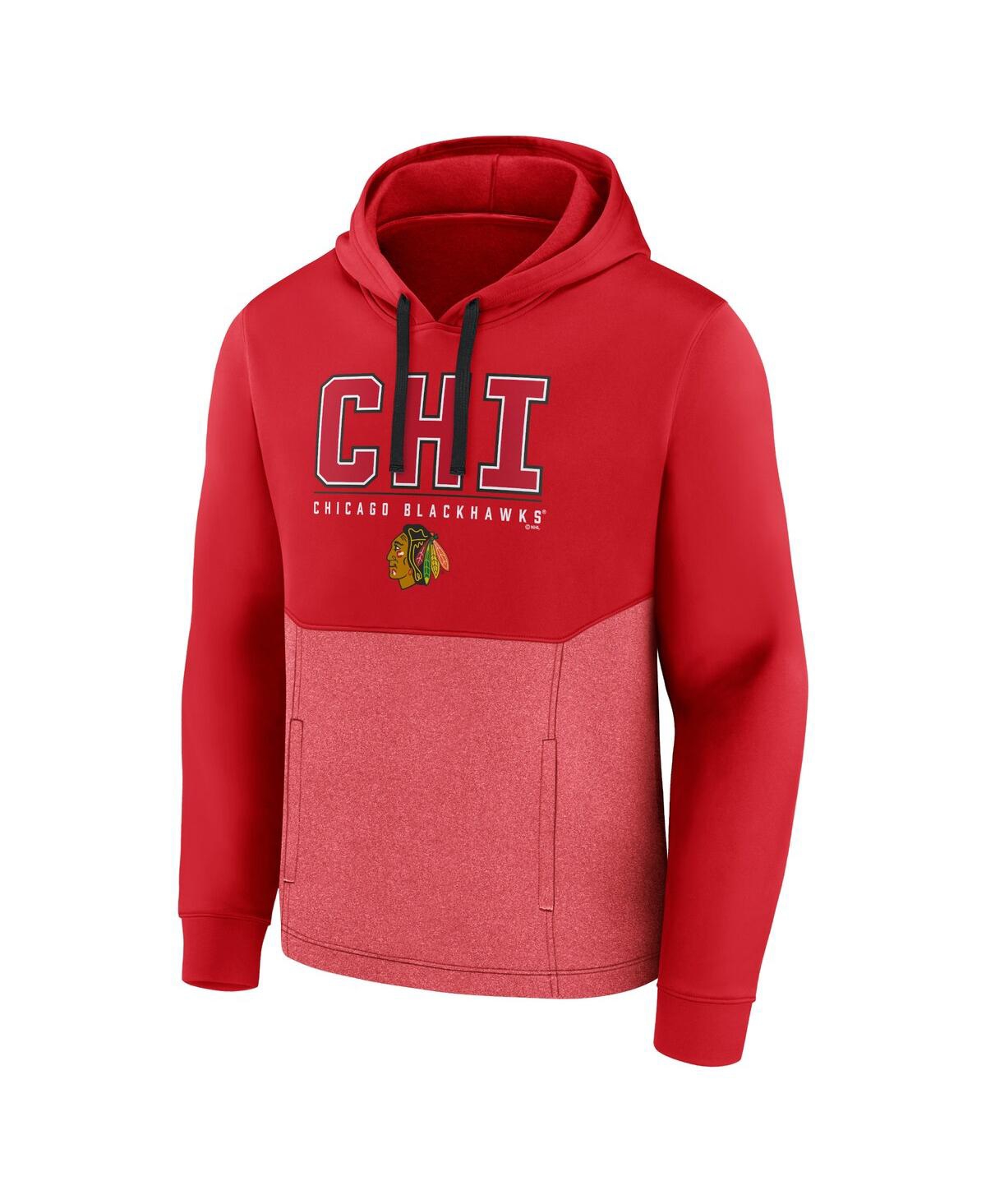 Fanatics Men's  Red Chicago Blackhawks Successful Tri-blend Pullover Hoodie In Red