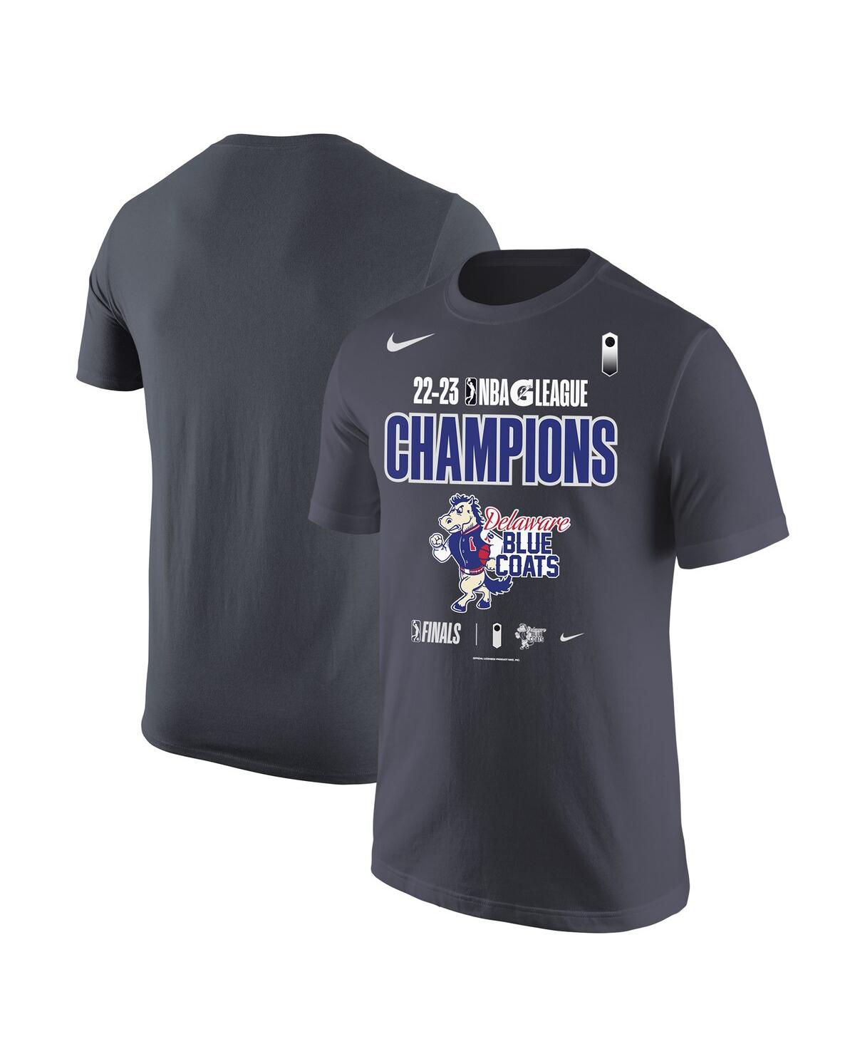 Nike Men's  Anthracite Delaware Blue Coats 2023 Nba G-league Champions T-shirt