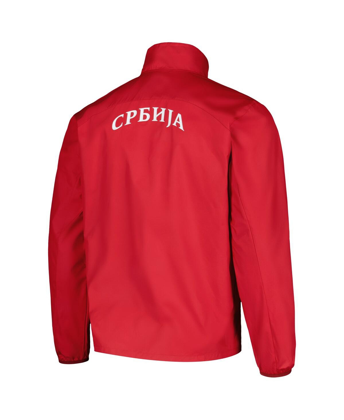 Shop Puma Men's  Red Serbia National Team 2024 Pre-match Full-zip Hoodie Jacket