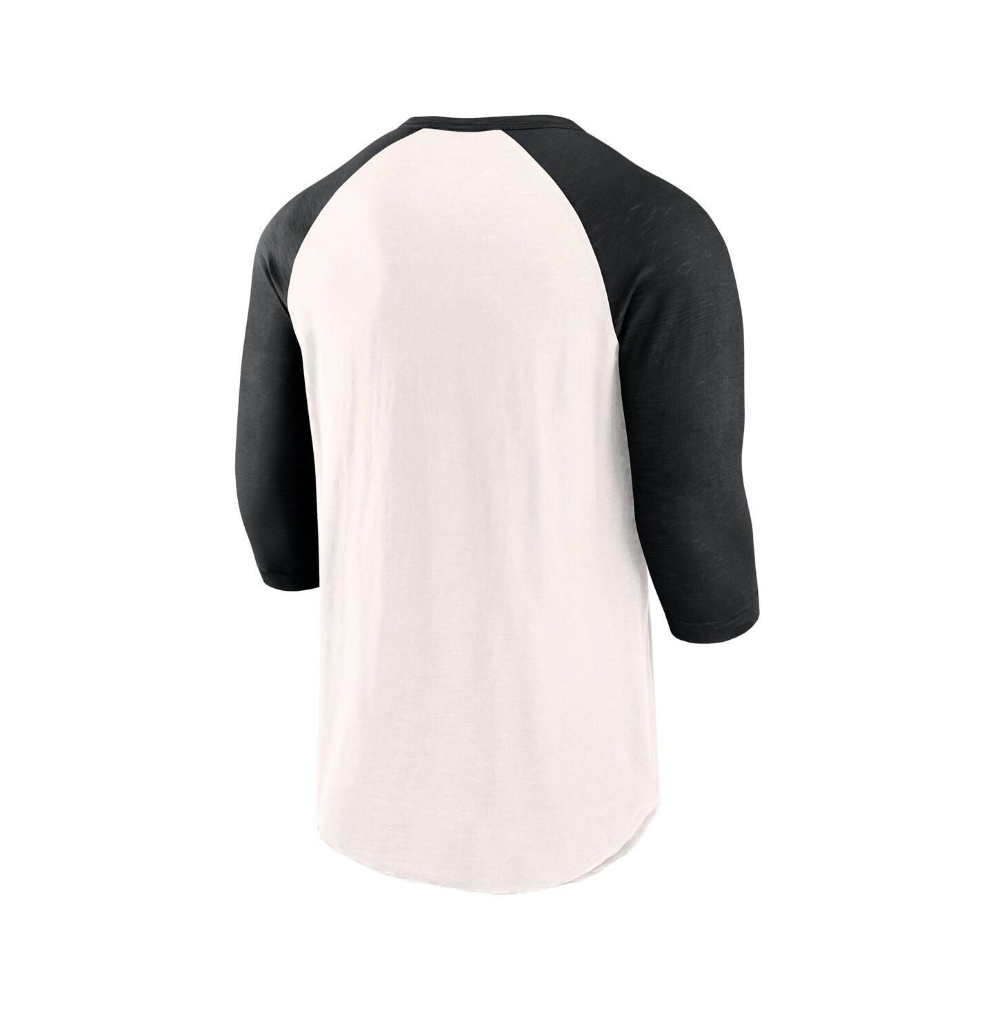 Мужская футболка Fanatics White, Black San Francisco Giants Backdoor Slider Raglan 3/4-Sleeve — фото 3