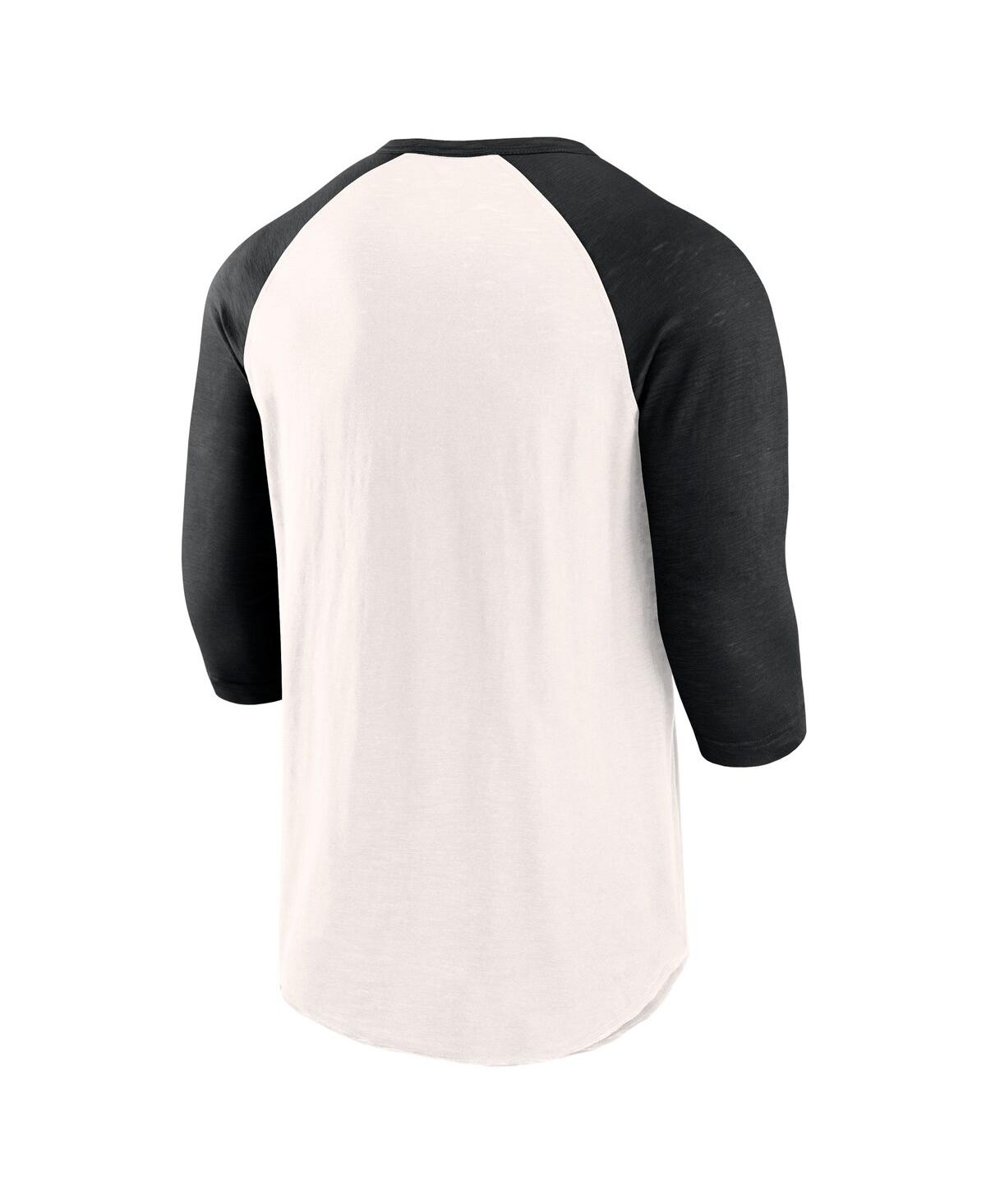 Shop Fanatics Men's  White, Black San Francisco Giants Backdoor Slider Raglan 3/4-sleeve T-shirt In White,black