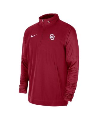 Men's Crimson Oklahoma Sooners 2023 Coach Half-Zip Hooded Jacket