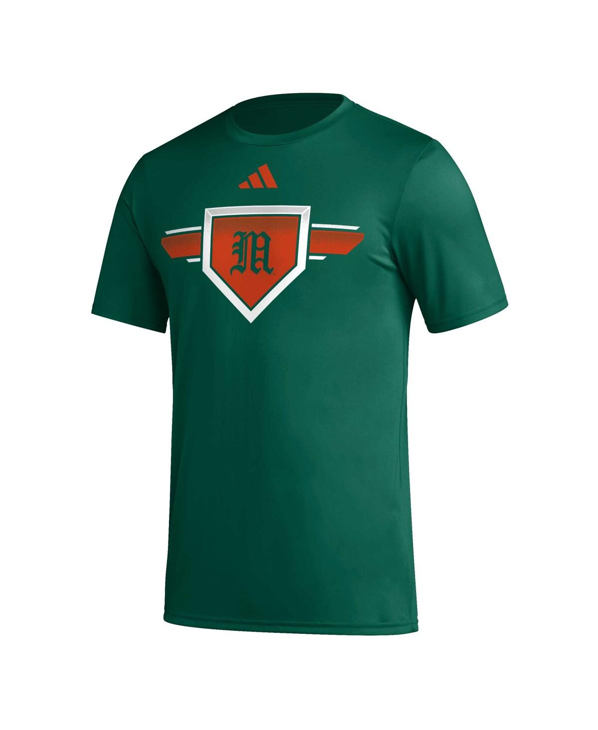 Shop Adidas Originals Men's Adidas Green Miami Hurricanes 2023/24 Aeroready Homeland Plate Pregame T-shirt