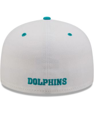 Men's White, Aqua Miami Dolphins Flipside 2Tone 59FIFTY Fitted Hat