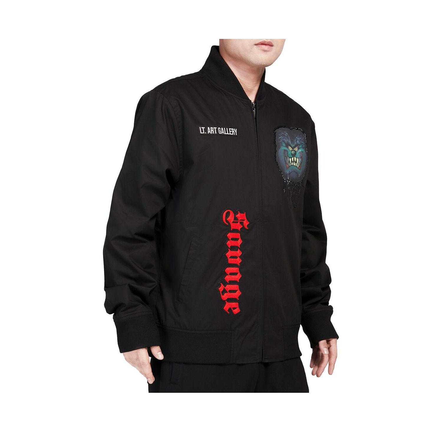 Men's Black Looney Tunes Taz Halloween Twill Full-Zip Jacket