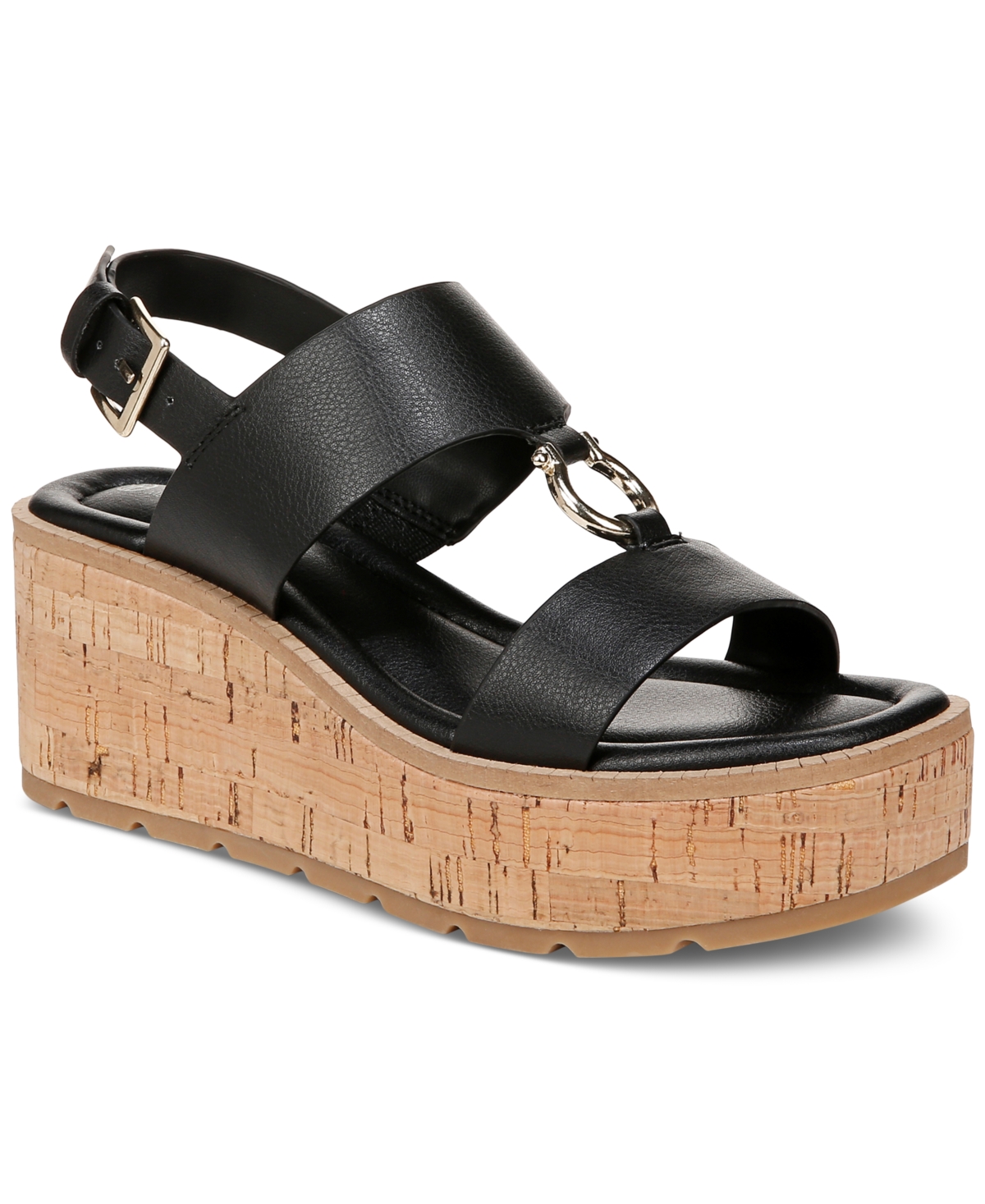 Giani Bernini Women's Harperr Memory Foam Platform Wedge Sandals, Created For Macy's In Black