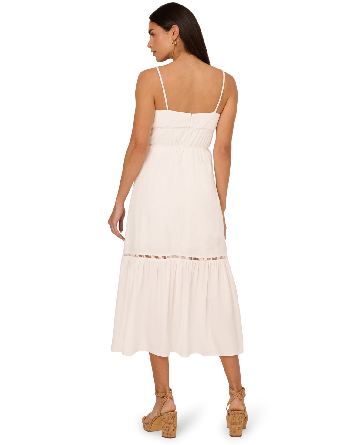 Shop Adrianna By Adrianna Papell Women's Sweetheart-neck Sleeveless Midi Dress In Ivory