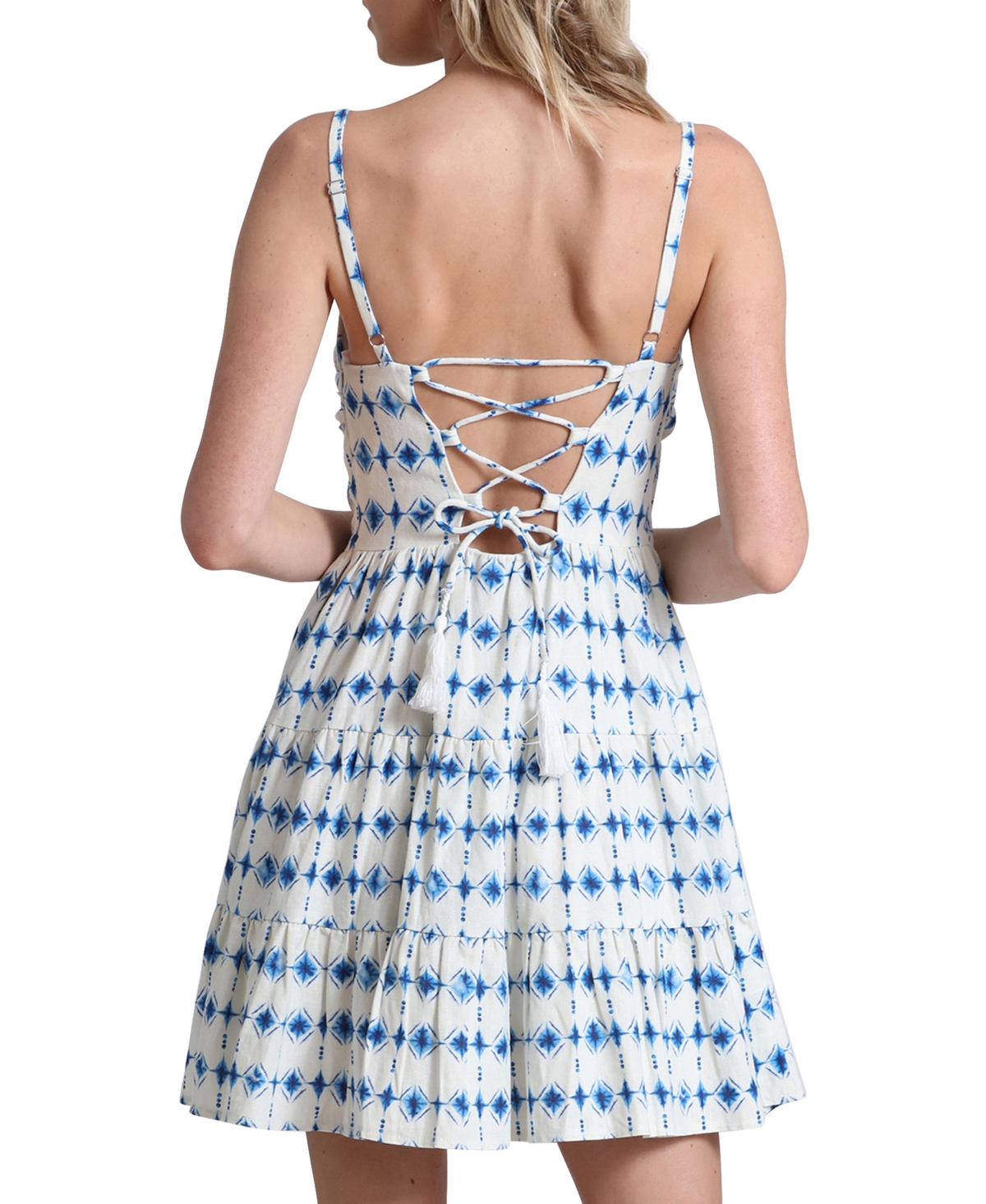Shop Avec Les Filles Women's Tiered Fit & Flare Mini Dress In Shibori