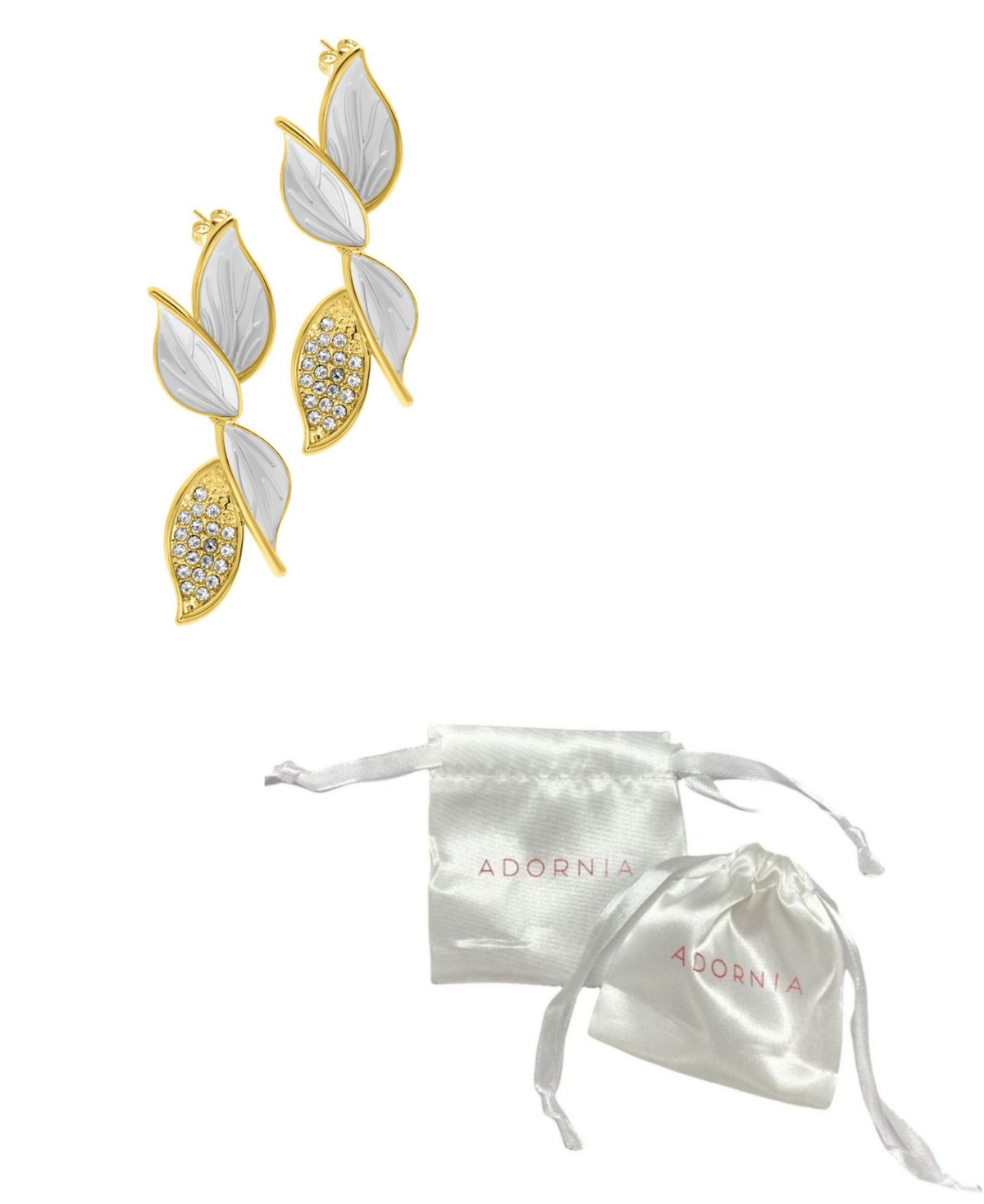 Shop Adornia 14k Gold-plated Crystal Flower Branch Leaf Earrings