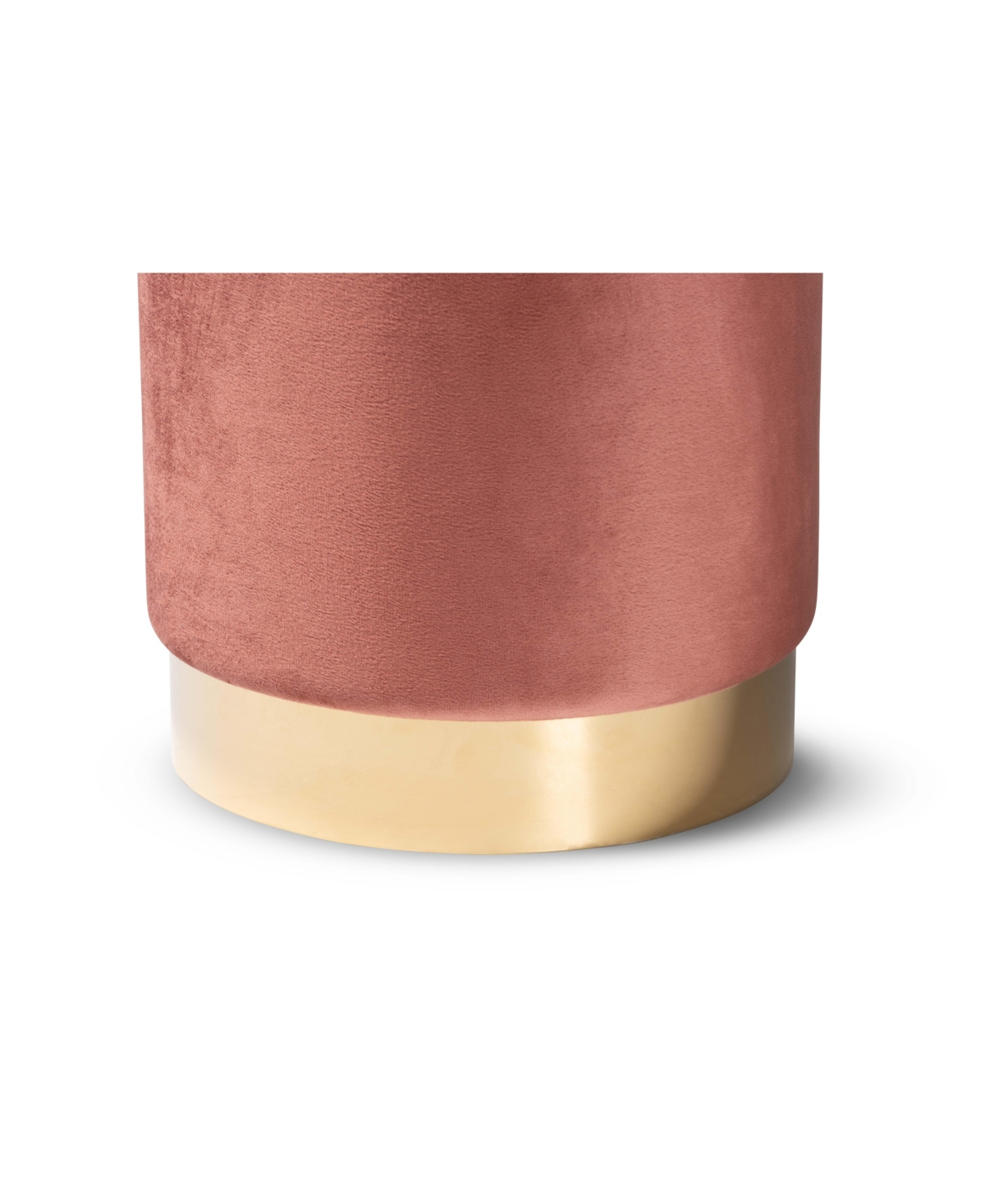 Baxton Studio Chaela Contemporary Glam And Luxe Velvet Fabric Upholstered And Finished Metal Ottoman In Blush Pink,gold