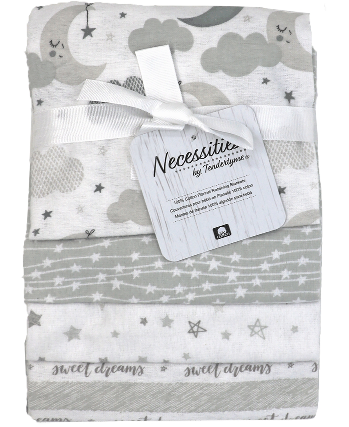 Tendertyme Baby Boys or Baby Girls Sweet Dreams Receiving Blankets, Pack of 4