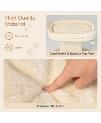 SUGIFT Modern Cat Tree Tower with Large Plush Perch and Sisal Scratching Plate