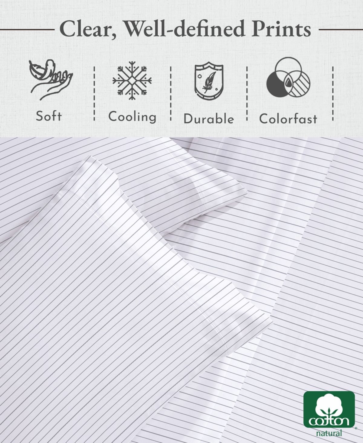 Design Den 400 Thread Count 100% Cotton Printed 4 Piece Sheet Set - Cal - Design Den
