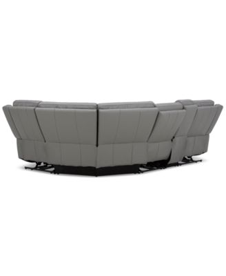 Addyson 117" 5-Pc. Leather Sectional with 2 Zero Gravity Recliners with Power Headrests, Created for Macy's