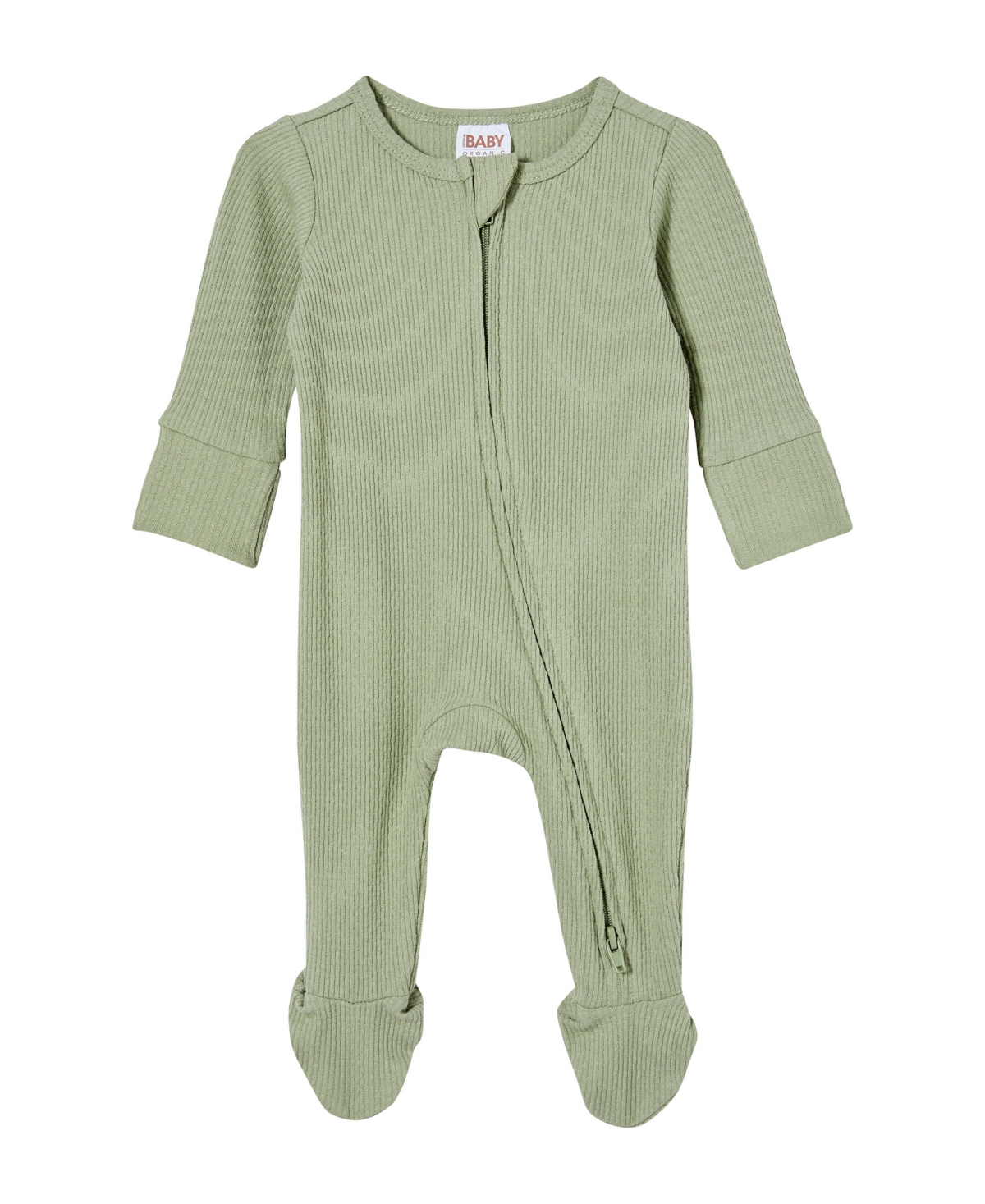 Cotton On Baby Boys And Baby Girls Newborn Pointelle Zip Romper In Green