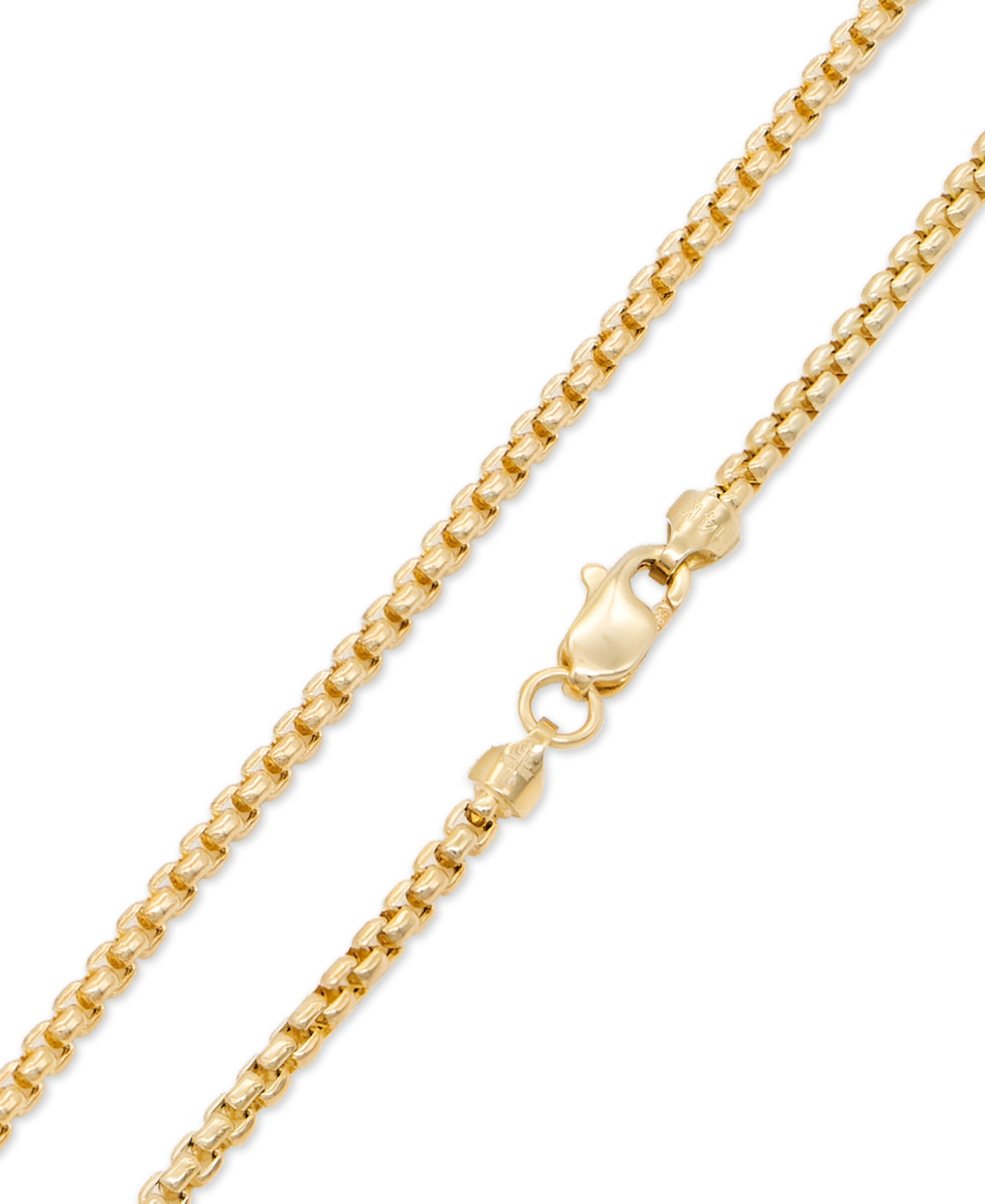 14K Gold Box Round 2mm Chain Bracelet, 7.5", approx. 1.9grams - Gold