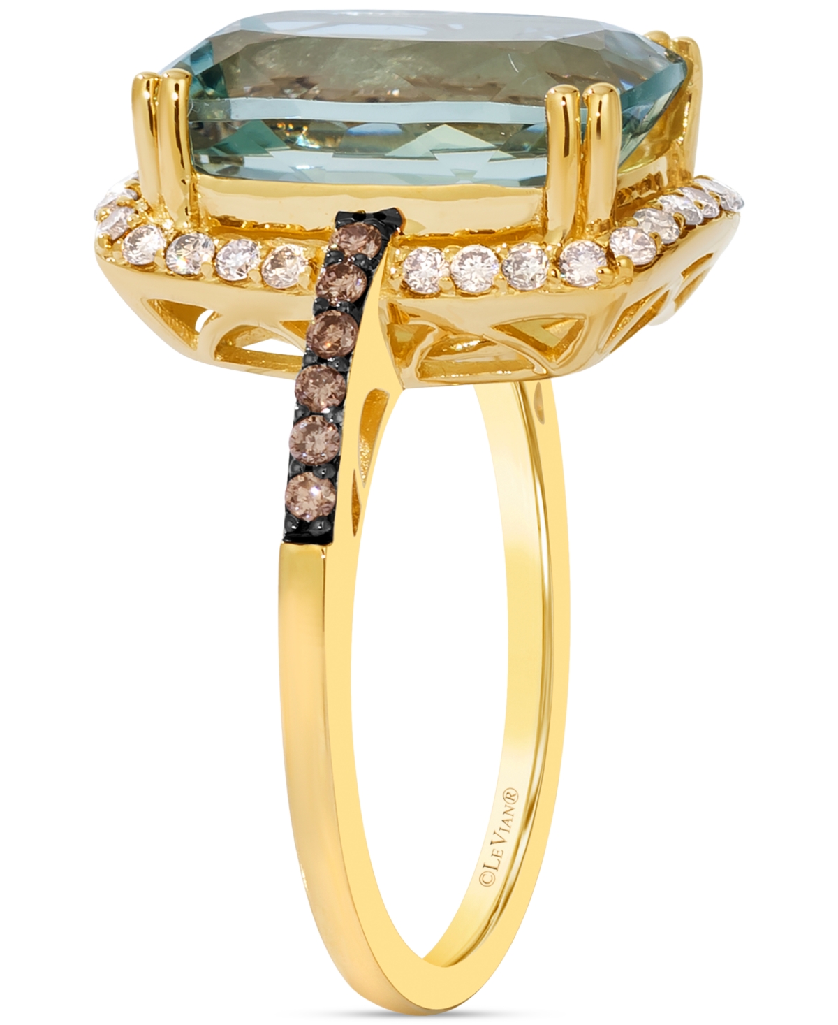 Le Vian Mint Julep Quartz (6 Ct. T.w.) & Diamond Halo Ring (3/8 Ct. T.w.) In 14k Gold In No Color