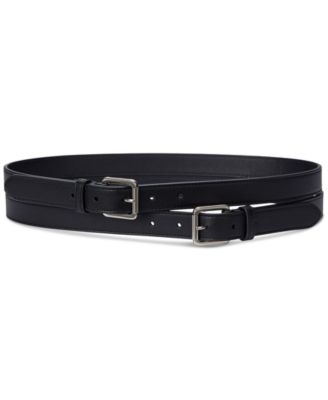 Lauren Ralph Lauren - Women's Leather Double-Buckle Stacked Wide Belt