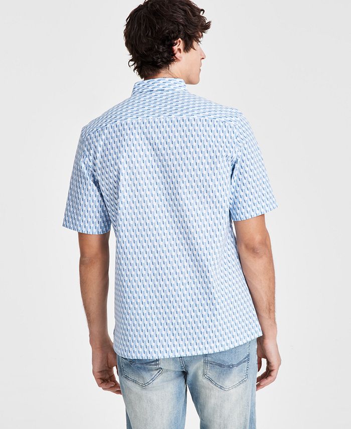 Alfani Men's Regular-Fit Geo-Print Button-Down Shirt, Created for Macy ...
