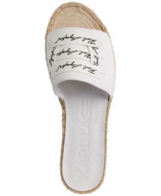 Cherie Logo Slip-On Espadrille Platform Slide Sandals