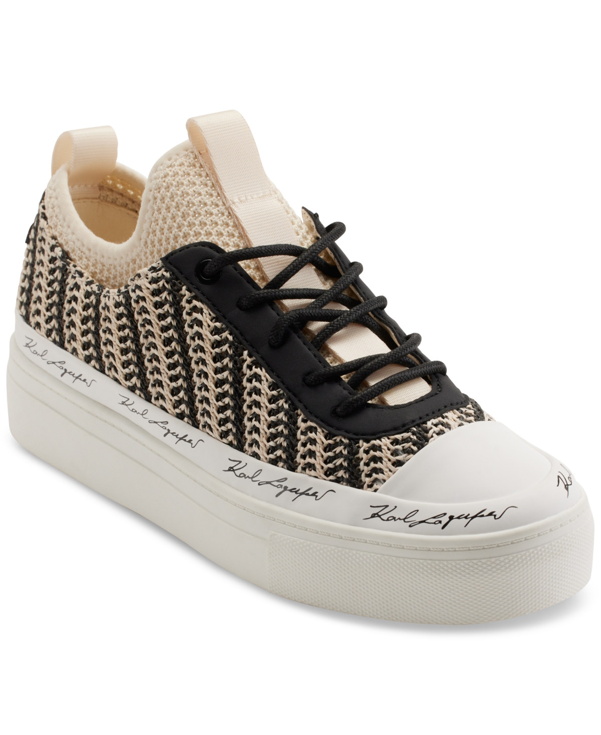 Shop Karl Lagerfeld Women's Cona Slip On Platform Sneakers In Natural,cream