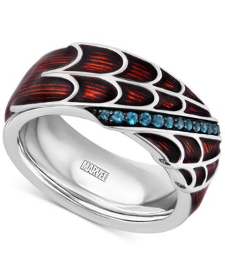 Marvel Wonder Fine Jewelry Men's London Blue Topaz (1/6 ct. t.w.) & Red ...