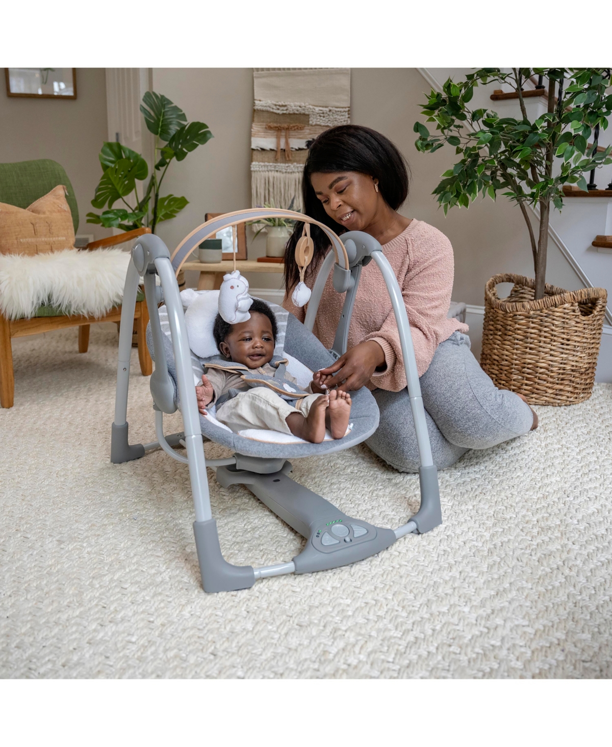 Shop Ingenuity Boutique Collection Swing 'n Go Portable Swing In Multi