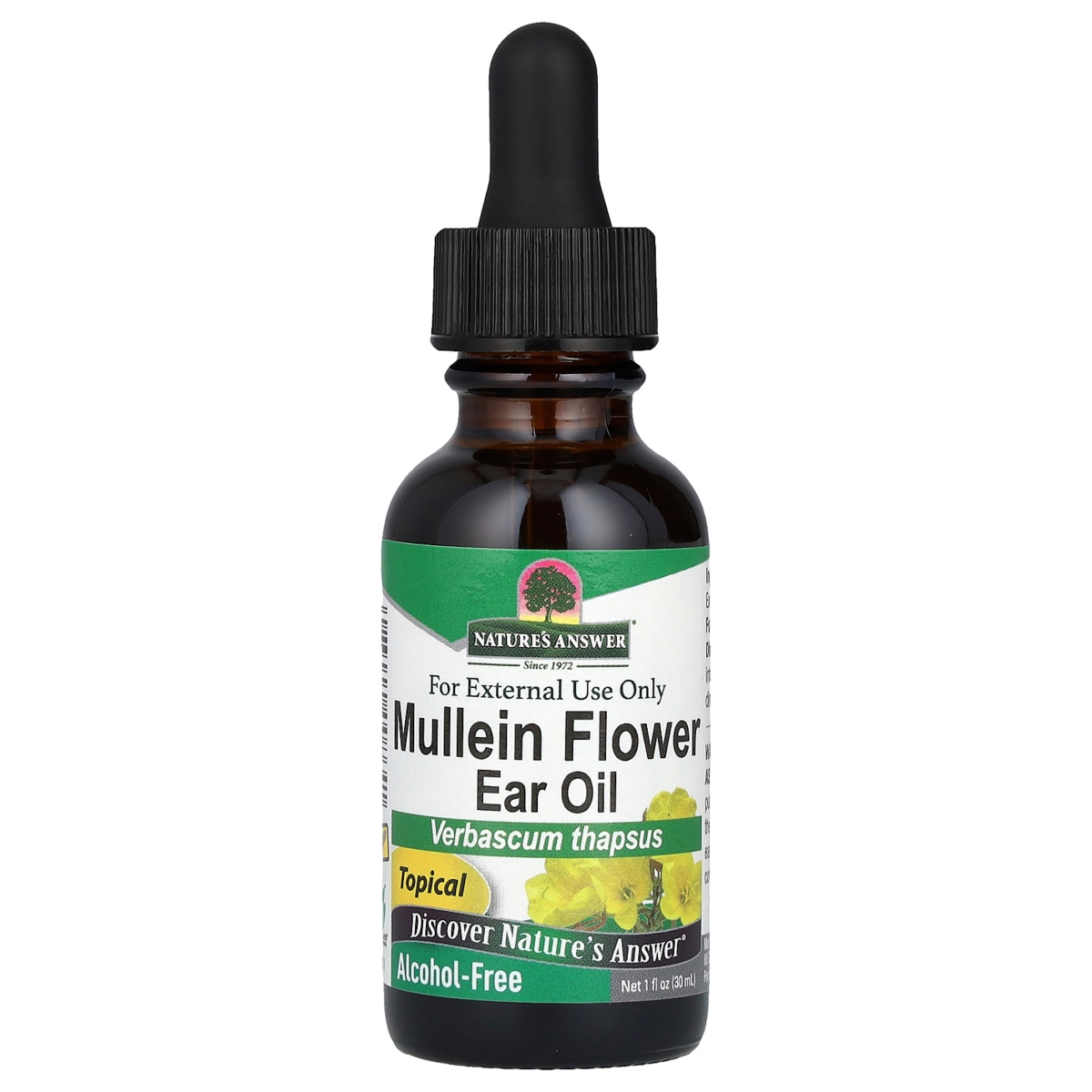 Mullein Flower Ear Oil Alcohol-Free - 1 fl oz (30 ml) - Assorted Pre-pack (See Table