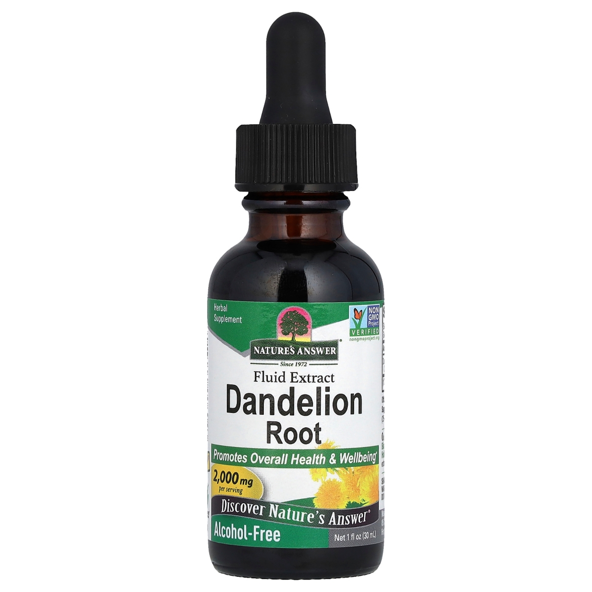 Fluid Extract Dandelion Root Alcohol Free 2 000 mg - 1 fl oz (30 ml) - Assorted Pre-pack