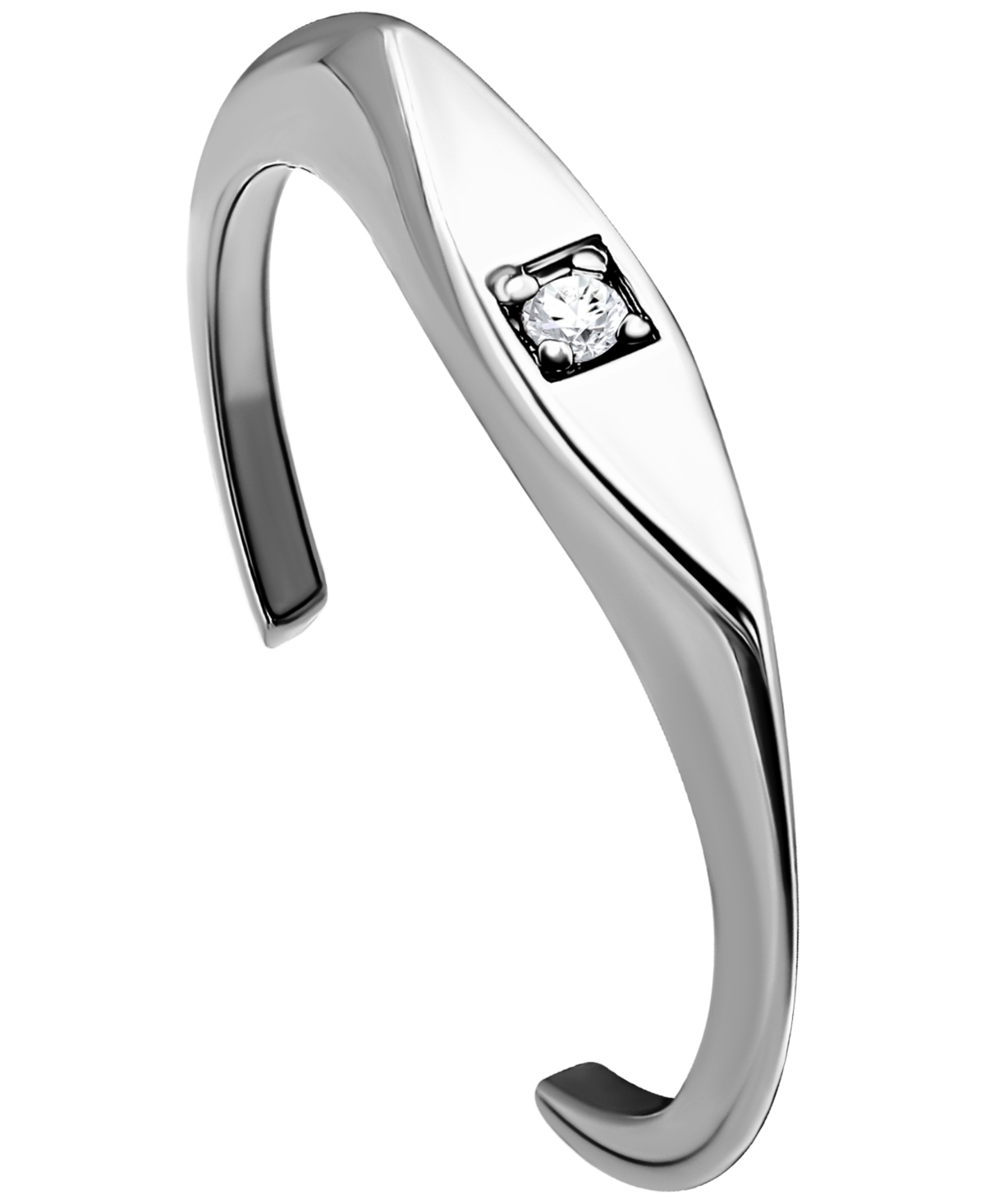 Giani Bernini Cubic Zirconia Signet Style Toe Ring, Created For Macy's In Silver