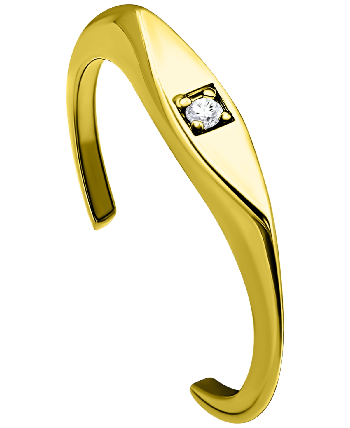 Giani Bernini Cubic Zirconia Signet Style Toe Ring, Created For Macy's In Gold