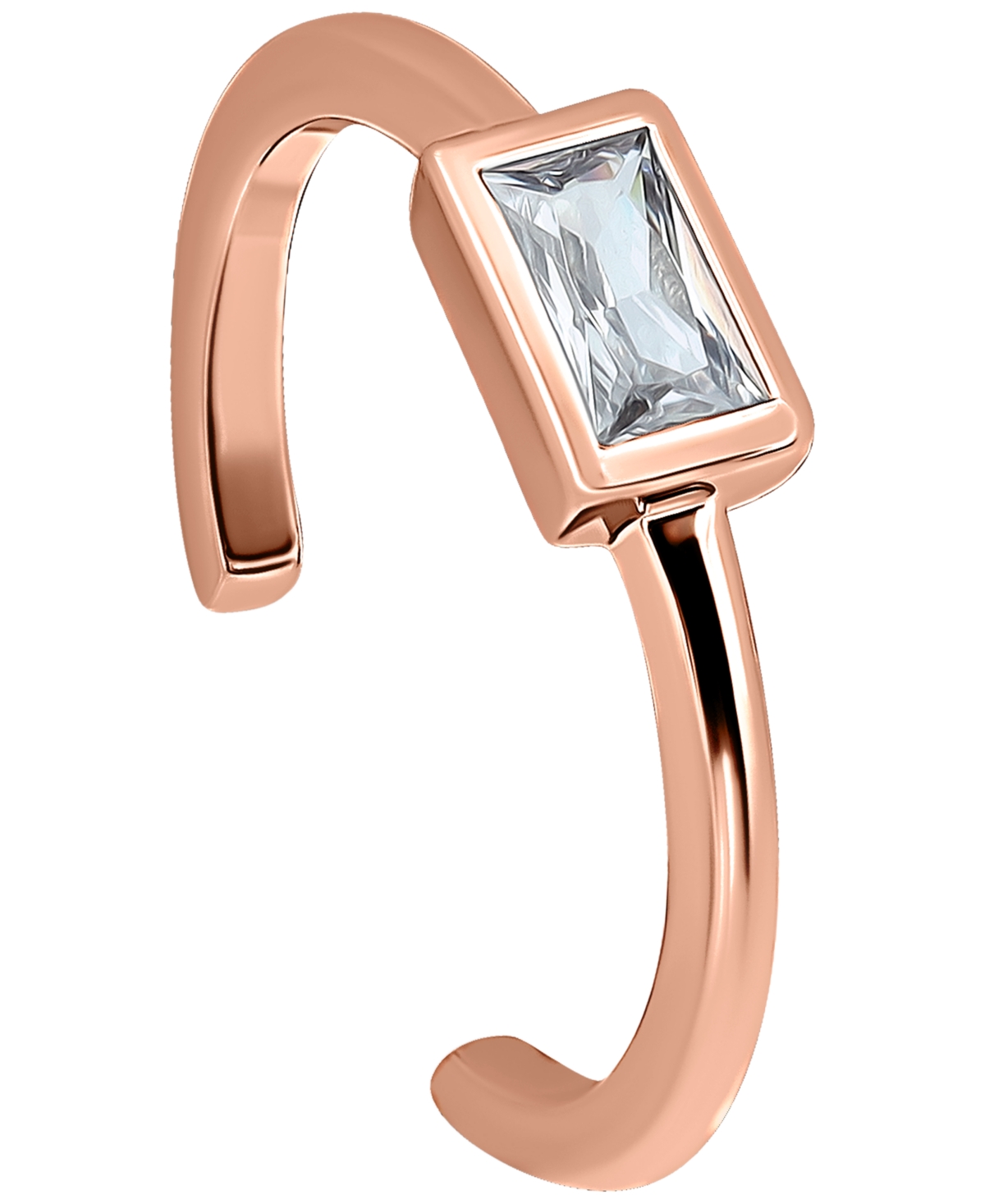 Giani Bernini Cubic Zirconia Baguette Bezel Toe Ring, Created For Macy's In Rose Gold