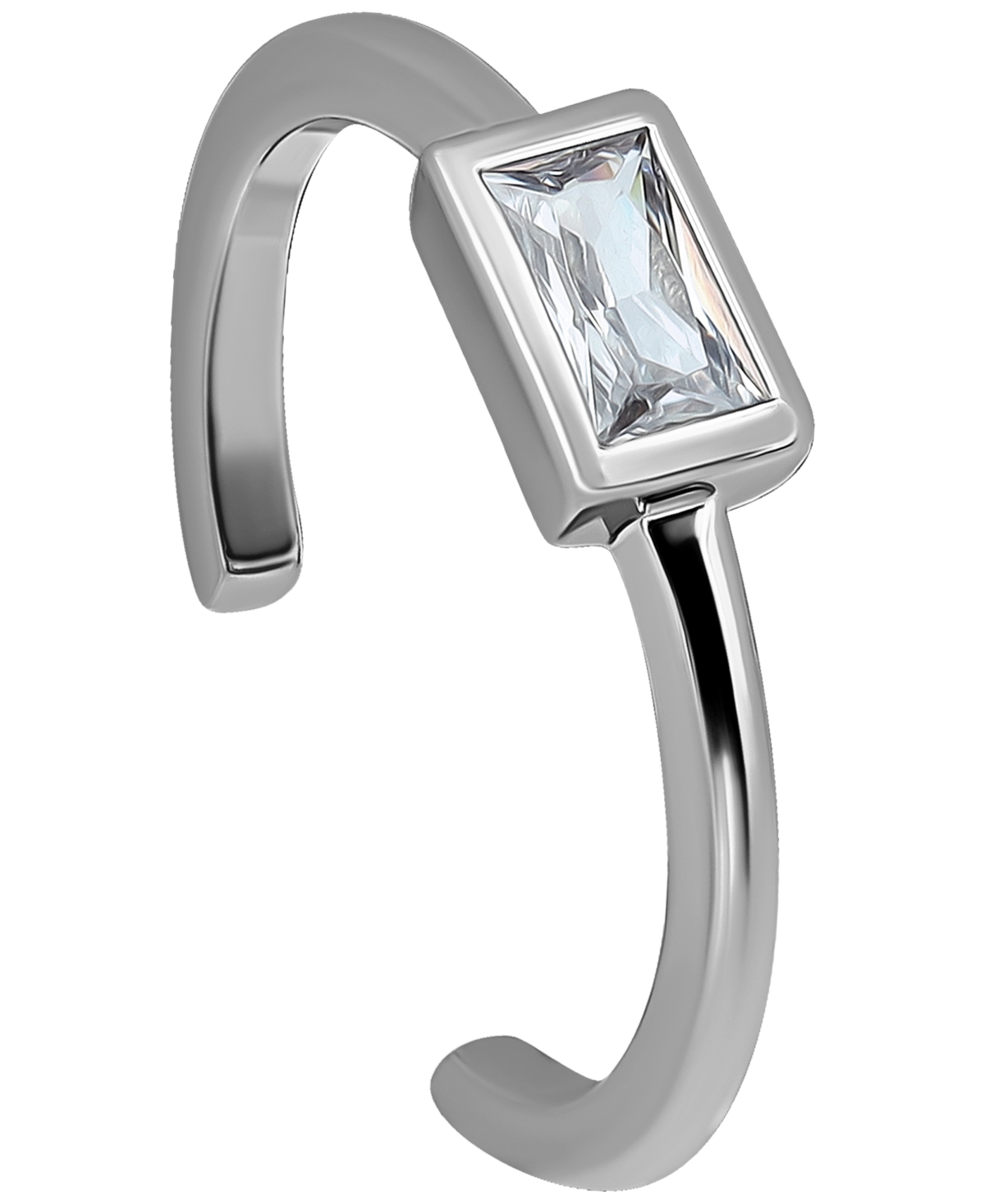 Giani Bernini Cubic Zirconia Baguette Bezel Toe Ring, Created For Macy's In Silver