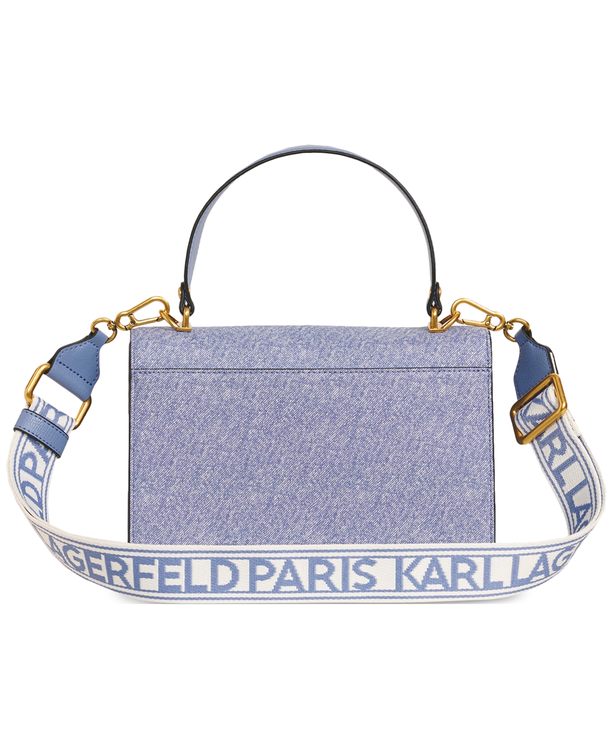 Shop Karl Lagerfeld Simone Small Rivet Crossbody In Denim Mult