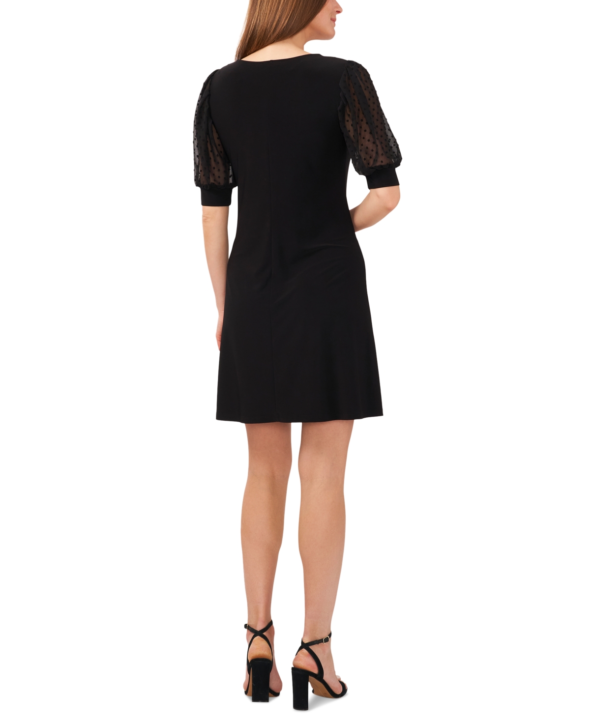 Shop Msk Women's Contrast-sleeve Jersey Shift Dress In Black