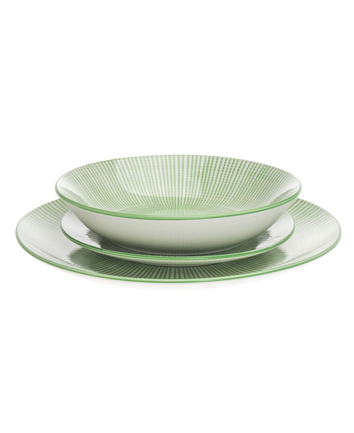 Godinger Light12 Pc. Dinnerware Set, Service for 4 - Green