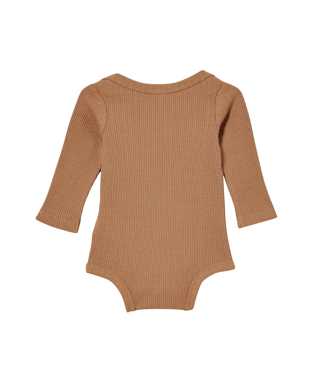 Shop Cotton On Baby Boys And Baby Girls Newborn Pointelle Long Sleeve Bubbysuit In Brown