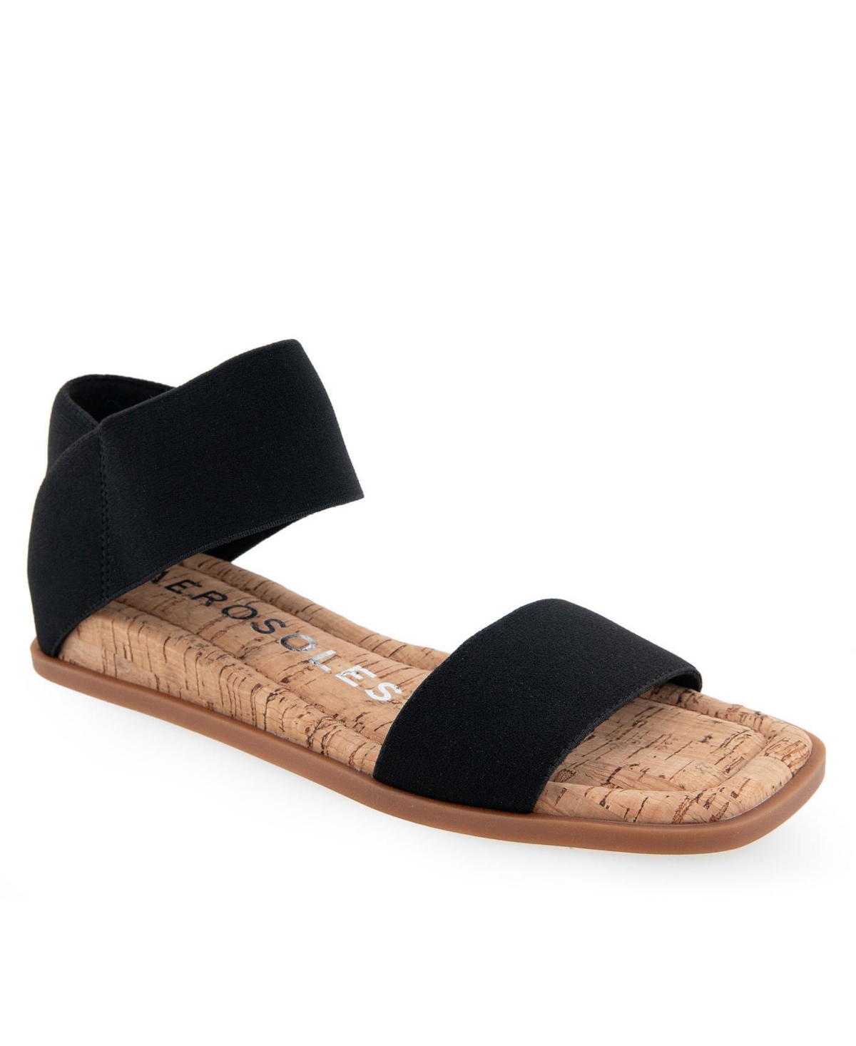 Aerosoles Women's Bente Low Wedge Sandals In Black Combo Elastic