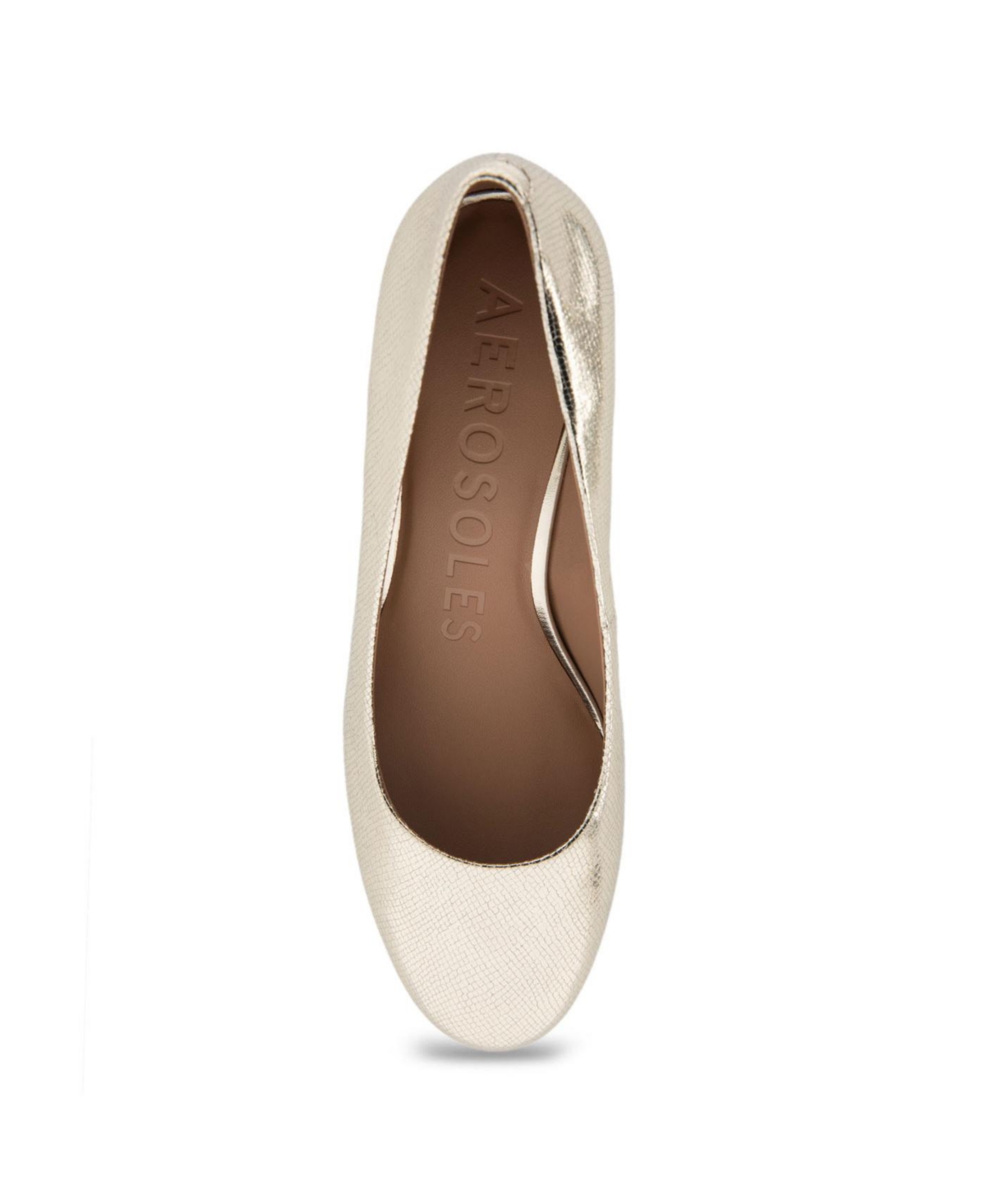 Shop Aerosoles Ebel Dress Mid Heel Pumps In Soft Gold Leather