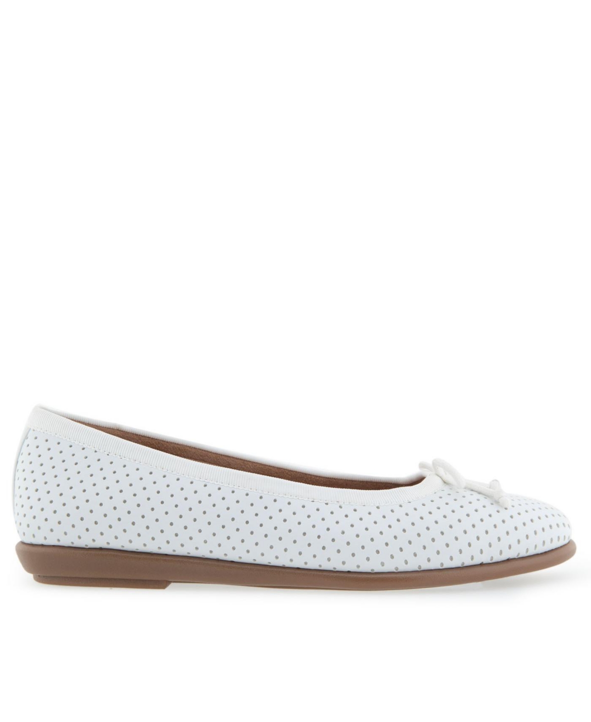 Shop Aerosoles Women's Homebet Ballet Flats In White Perf